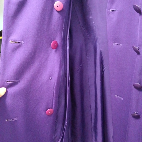 CLEARANCE SALE!! Vintage Purple Double-Breasted Coat Dress - Picture 8 of 14